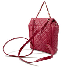 将图像加载到图库查看器中，CHANEL Matelasse Chain Backpack RedA91121 Lambskin
