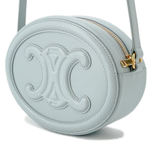 Load image into Gallery viewer, CELINE Cuir Triomphe Oval Purse Shoulder Bag Light Blue Leather
