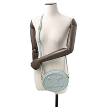 Load image into Gallery viewer, CELINE Cuir Triomphe Oval Purse Shoulder Bag Light Blue Leather
