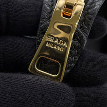 将图像加载到图库查看器中，PRADA Vitello Dino 2WAY Handbag Black1BC145 Leather
