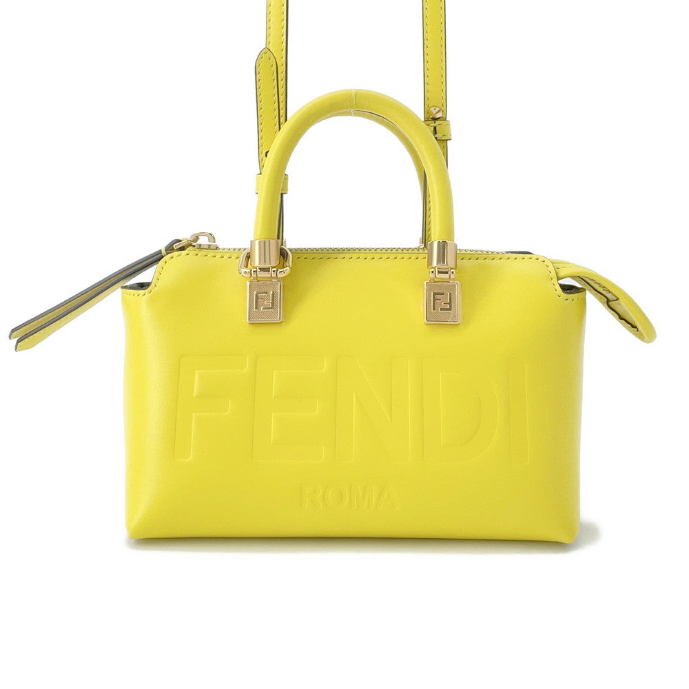 FENDI By the way Yellow/Brown8BS067 Leather Size Mini