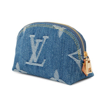 Load image into Gallery viewer, LOUIS VUITTON Pochette Cosmetic BlueM24316 MonogramDenim Size PM
