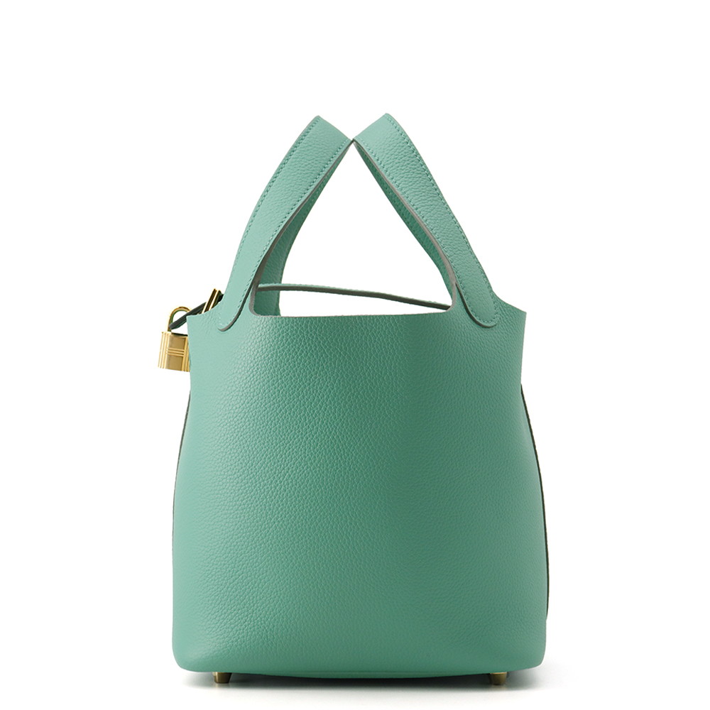 HERMES Picotin Lock Vert Jade Taurillon Maurice Size PM