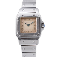 将图像加载到图库查看器中，CARTIER Santos Garbe SM W34mmxH24mm Stainless Steel Ivory DialW20017D6
