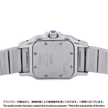 将图像加载到图库查看器中，CARTIER Santos Garbe SM W34mmxH24mm Stainless Steel Ivory DialW20017D6
