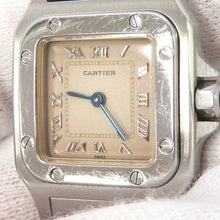 将图像加载到图库查看器中，CARTIER Santos Garbe SM W34mmxH24mm Stainless Steel Ivory DialW20017D6
