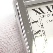 将图像加载到图库查看器中，CARTIER Tank Solo SM H31mmxW24mm Stainless Steel Leather Silver DialW1018255
