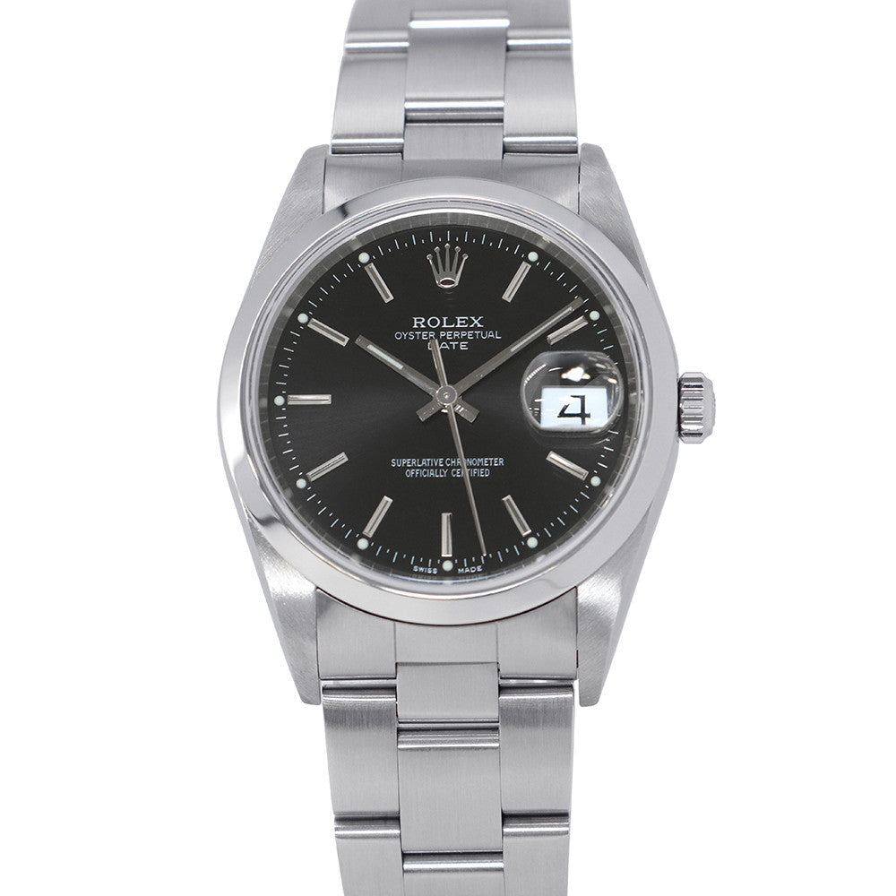 ROLEX Oyster Perpetual Date W34mm Stainless Steel Black Dial15200