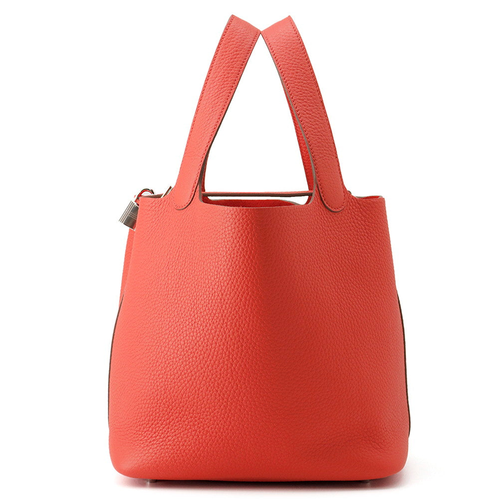 HERMES Picotin Lock Rouge Coeur Taurillon Clemence Size MM