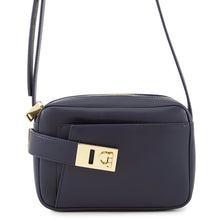 将图像加载到图库查看器中，Ferragamo Shoulder Bag Camera Bag Gancini Midnight Blue216292 Leather
