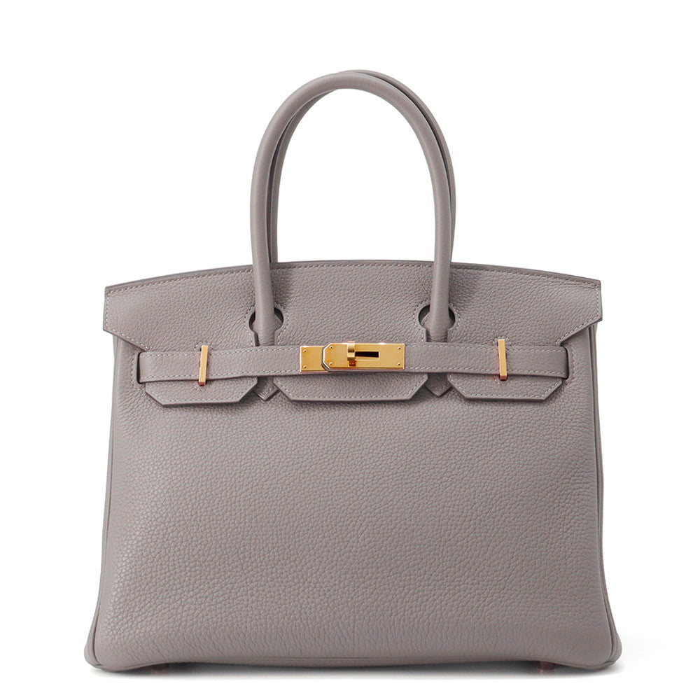 HERMES Birkin Gris Meyer Togo Leather Size 30