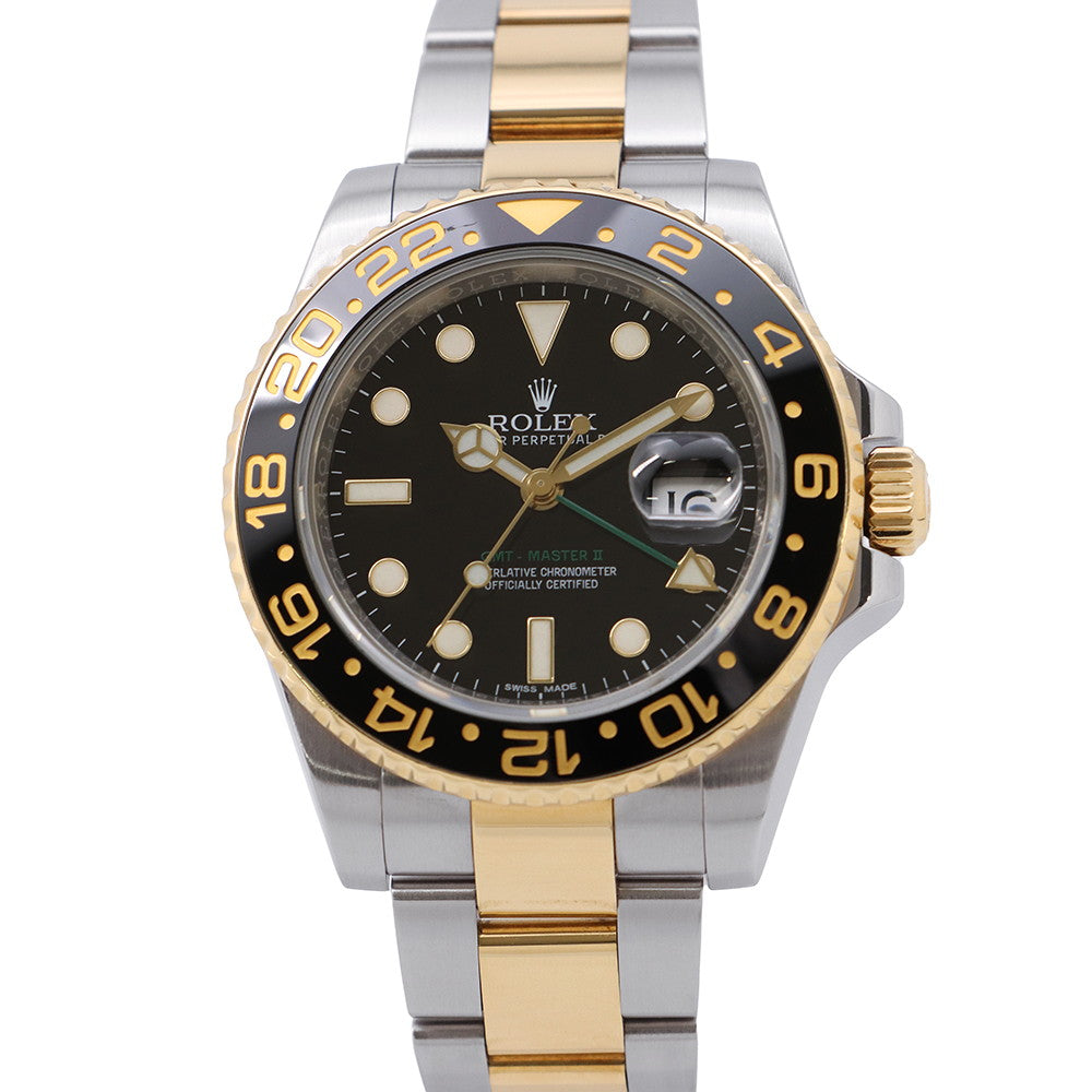 ROLEX GMT MasterII W40mm Stainless Steel K18YG Black Dial116713LN