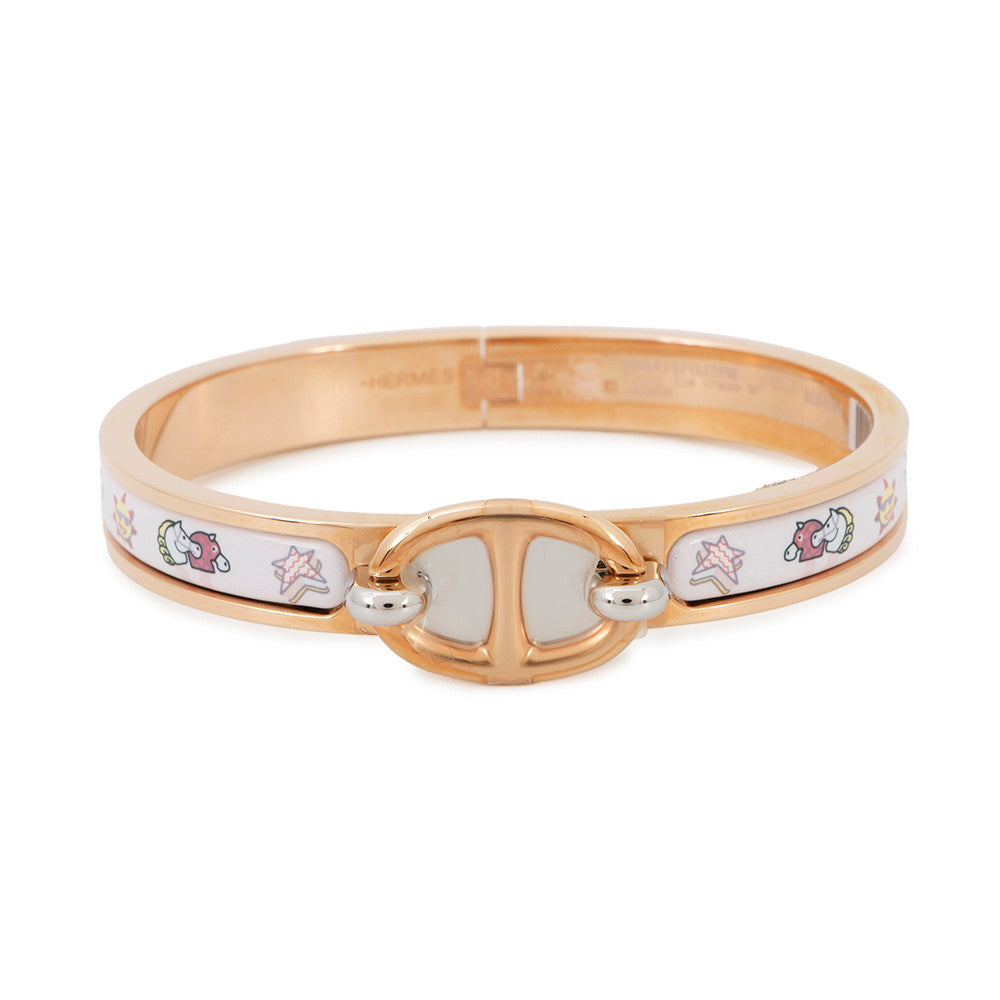 HERMES Mini Clic Chaine d'Ancre Funny Ice Cream Jasmin204411FOJ2PM Metal Enamel