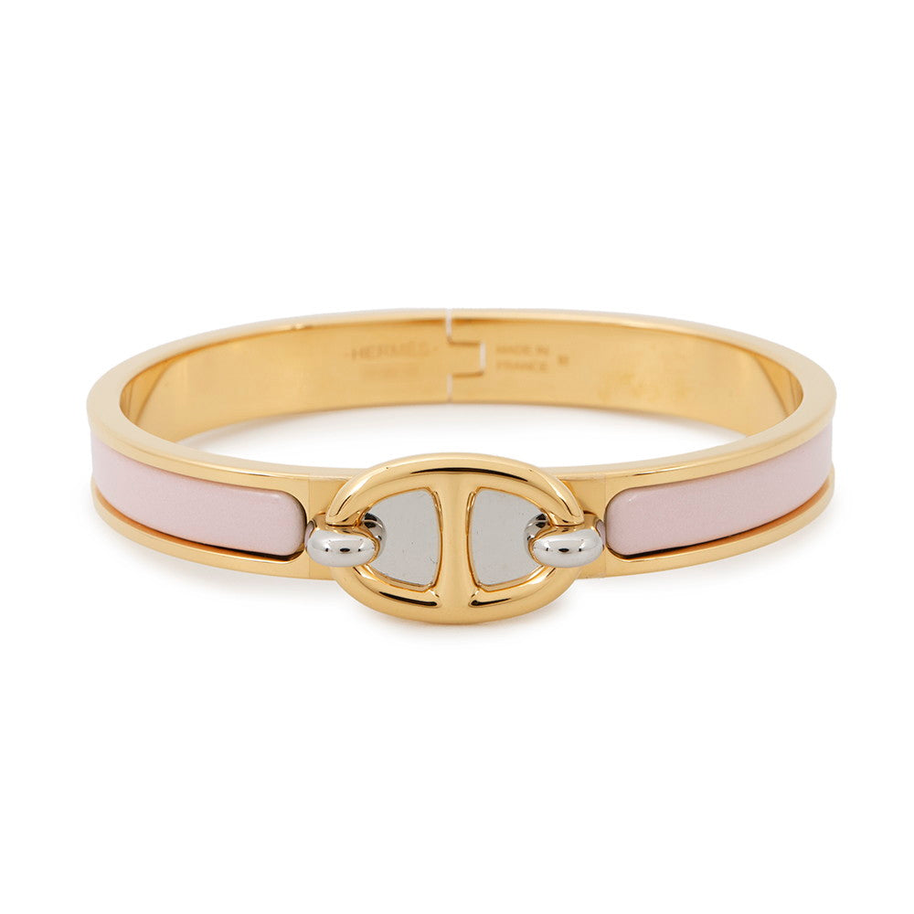 HERMES Mini Clic Chaine d'Ancre Rose Kander Metal Enamel