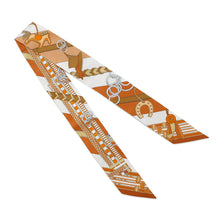 将图像加载到图库查看器中，HERMES Twilly Ma Le and Bag Charm Camel/White/BlancH062849S Silk100%
