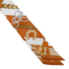 将图像加载到图库查看器中，HERMES Twilly Ma Le and Bag Charm Camel/White/BlancH062849S Silk100%
