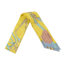 将图像加载到图库查看器中，HERMES Twilly 《Brides de Gala Applique Pique》 Jaune Viff/Vert Dew/BronzeH063940S Silk100%
