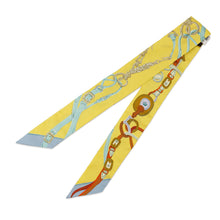 将图像加载到图库查看器中，HERMES Twilly 《Brides de Gala Applique Pique》 Jaune Viff/Vert Dew/BronzeH063940S Silk100%
