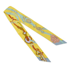 将图像加载到图库查看器中，HERMES Twilly 《Brides de Gala Applique Pique》 Jaune Viff/Vert Dew/BronzeH063940S Silk100%
