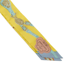 将图像加载到图库查看器中，HERMES Twilly 《Brides de Gala Applique Pique》 Jaune Viff/Vert Dew/BronzeH063940S Silk100%
