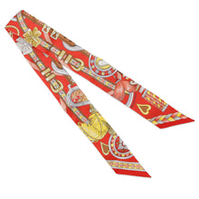 Load image into Gallery viewer, HERMES Twilly Sac Harnais de Coeur Grenadine/Gris/JauneH064090S Silk100%
