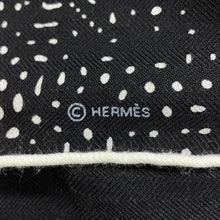 Load image into Gallery viewer, HERMES Scarf Carre Giant Square &quot;Clair de Lune&quot; Size 140 Black/WhiteH243430S Cashmere70% Silk30%
