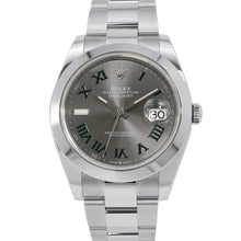 将图像加载到图库查看器中，ROLEX Datejust W41mm Stainless Steel Slate Dial126300
