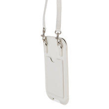 将图像加载到图库查看器中，BALENCIAGA Mobile Phone Strap Pouch Bag White718495 Leather

