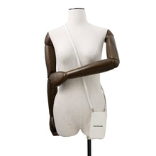 将图像加载到图库查看器中，BALENCIAGA Mobile Phone Strap Pouch Bag White718495 Leather
