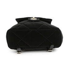 将图像加载到图库查看器中，CHANEL Backpack BlackAS5679 Velvet Effect Nylon
