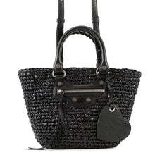 将图像加载到图库查看器中，BALENCIAGA LE CAGOLE PANIER Tote Black786187 Nylon Leather Size Small
