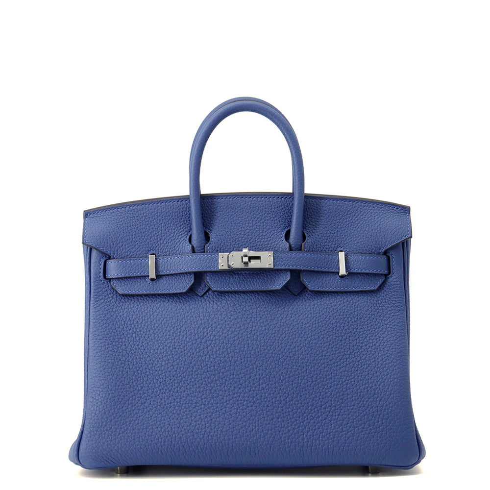 HERMES Birkin Blue Tie Togo Leather Size 25