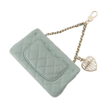 Load image into Gallery viewer, CHANEL Matelasse Mini Bag Charm GreenAP4760 Lambskin Faux Pearl Rhinestone Size Mini
