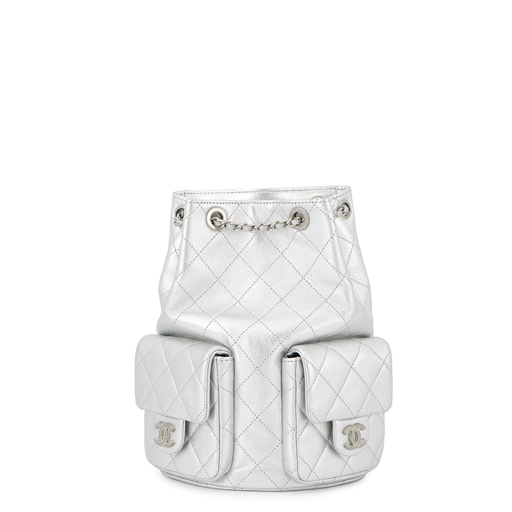 CHANEL Backpack SilverAS5310 Metalic Lambskin