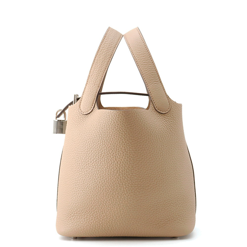 HERMES Picotin Lock Beige Marfa Taurillon Clemence Size PM