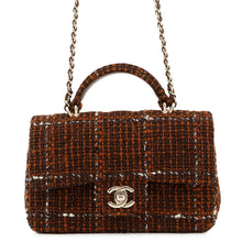 Load image into Gallery viewer, CHANEL Matelasse Top Handle Chain Shoulder Bag BrownAS2431 Tweed
