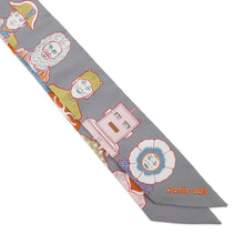 将图像加载到图库查看器中，HERMES Twilly Dress Code Grease/Jaune/Orange Silk100%
