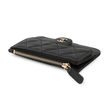 Load image into Gallery viewer, CHANEL Matelasse Classic Zip Card Case BlackAP2570 Caviar Leather
