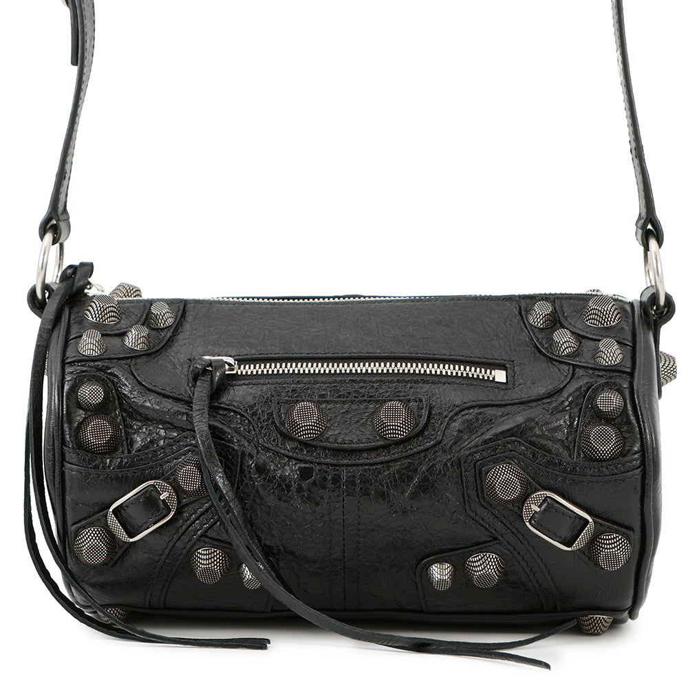 BALENCIAGA Le Cagoule Cylinder Shoulder Bag Black771716 Leather