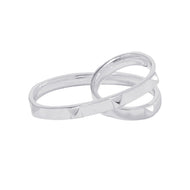HERMES Crew de H Double Finger Ring Size 52/#12H125631B SV925