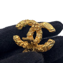 将图像加载到图库查看器中，CHANEL CC Logo Fringe Tassel Earring Lava Gold Gold Plated
