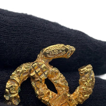 将图像加载到图库查看器中，CHANEL CC Logo Fringe Tassel Earring Lava Gold Gold Plated
