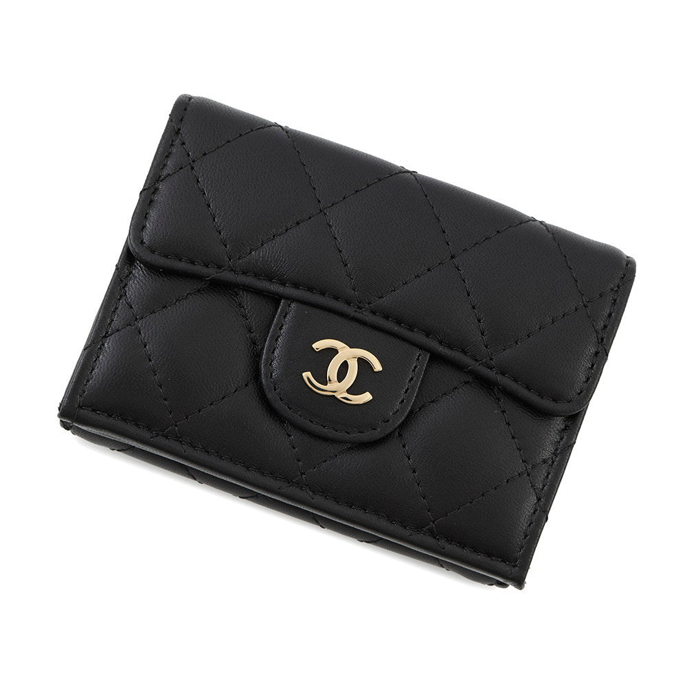 CHANEL Matelasse Classic Small Flap Wallet BlackAP0230 Lambskin
