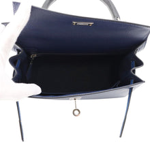 将图像加载到图库查看器中，HERMES Kelly Sellier tricolor Blue Saphir/Blue France/Black Epsom Size 25
