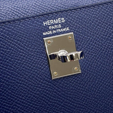 将图像加载到图库查看器中，HERMES Kelly Sellier tricolor Blue Saphir/Blue France/Black Epsom Size 25
