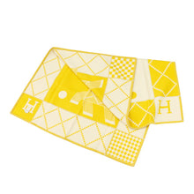 将图像加载到图库查看器中，HERMES Blade Blanket Avalon Animo Natte Moutardo/White Wool 90% Cashmere10%
