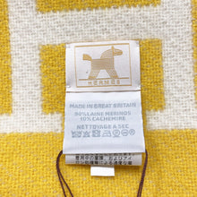 将图像加载到图库查看器中，HERMES Blade Blanket Avalon Animo Natte Moutardo/White Wool 90% Cashmere10%
