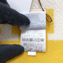 将图像加载到图库查看器中，HERMES Blade Blanket Avalon Animo Natte Moutardo/White Wool 90% Cashmere10%
