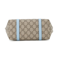将图像加载到图库查看器中，GUCCI Children&#39;s Tote Bag Beige/Light Blue/Brown297557 GG Supreme Leather
