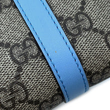 将图像加载到图库查看器中，GUCCI Children&#39;s Tote Bag Beige/Light Blue/Brown297557 GG Supreme Leather
